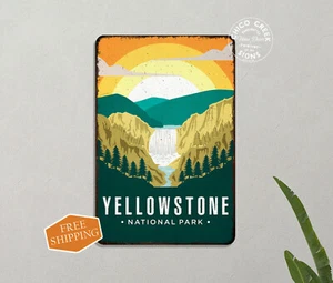 Yellowstone National Park Sign Rustic Wall Decor Cabin Wyoming Camp 108120086042 - Picture 1 of 7