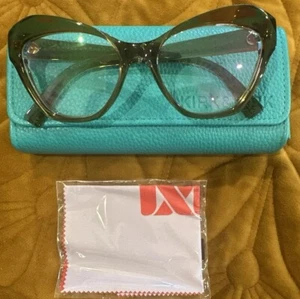 NEW KIRK&KIRK GLASSES FRAMES Cat Eye Translucent Brown Blue Acrylic RRP$750 TAGS - Picture 1 of 16
