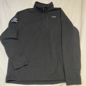 Patagonia Mens Black Logo Sweater Fleece Pullover 1/4 Zip Size 2XL - Imagen 1 de 7