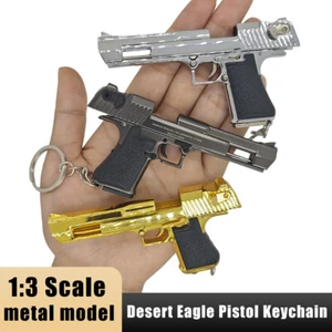 Metal Gun Keychain,Mini 1:3 Desert Eagle Keychain Children's Day Gift for Son - Picture 1 of 27