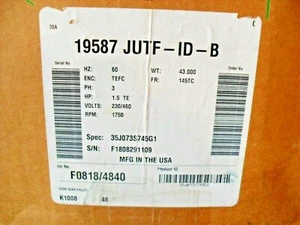 BOSTON GEAR 19587 JUTF-ID-B 1-1/2HP 230/460V3 NIB - Foto 1 di 5