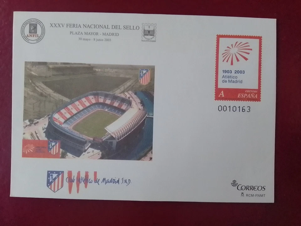 SOBRES ENTERO POSTALES ESPAÑA 2003 ESTADIO VICENTE CALDERÓN CLUB ATLÉTICO MADRID - Imagen 1 de 1