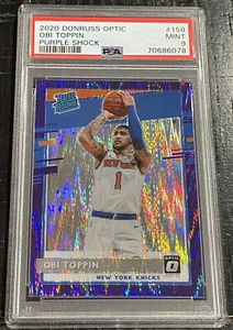 2020-21 Donruss Optic Obi Toppin Purple Shock ROOKIE PSA 9 RC #158 Pacers Knicks - Bild 1 von 3