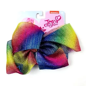 Nickelodeon Girls Multicolor Sheer Ribbon JoJo Siwa Signature Hair Bow Clip NEW - Picture 1 of 3