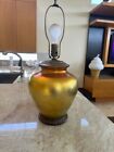 Steuben Aurene Lamp. Magnificent Gold Large Size Lamp. Glass Body Wooden/Base