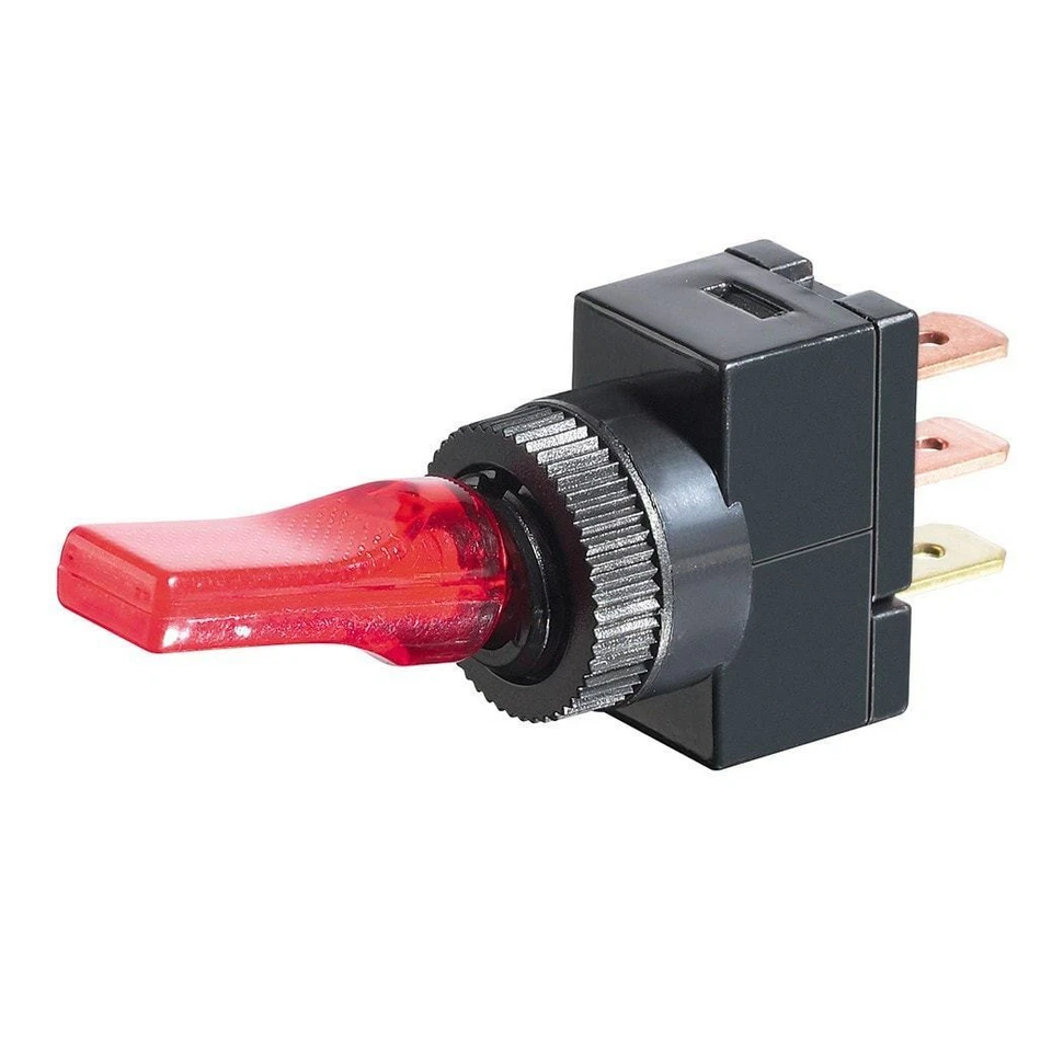 *LOTE DE 2* Interruptor de palanca iluminado 20A / 12VDC (RadioShack 275-0010) Foto 1 de 3