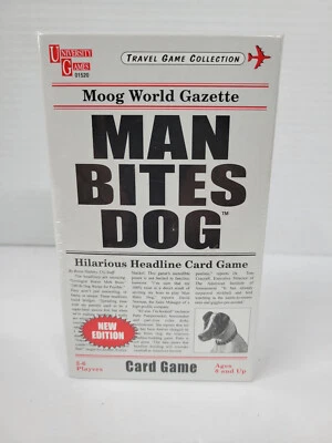 NEW - Man Bites Dog Comedy Creative Word Headline Card Game Party Game - Image 1 of 3