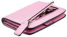 Toughergun Womens RFID Blocking Bifold Leather Wallet with ID Window Pink