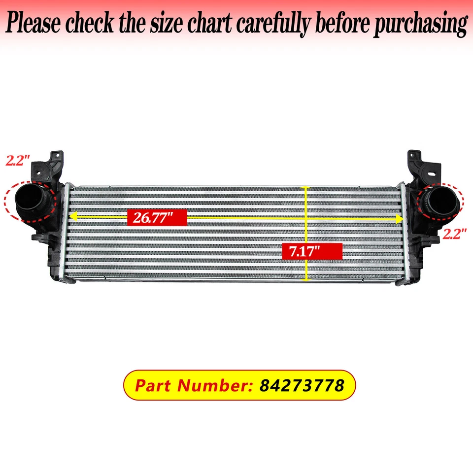 Intercooler Fit 2016-2022 Chevy Colorado GMC Canyon 2.8L L4  Diesel Turbocharged Foto 1 de 4