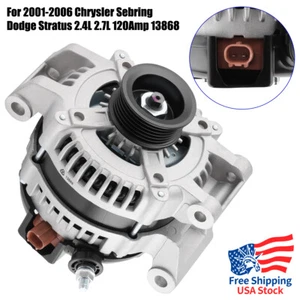 Alternator for 2001-2006 Dodge Stratus Chrysler Sebring 2.4L/2.7L 120Amp 13868 - Picture 1 of 8