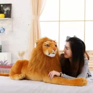 AIRROAD - Lion Plush Toy, Huge Big Stuffed Animal Toy, Cute Giant Lion Stuffed - Picture 1 of 7