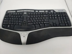 Microsoft Natural Wireless Ergonomic Keyboard 7000, Untested / No USB Receiver - Picture 1 of 4