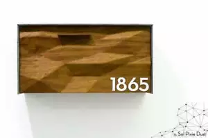 Buzón moderno, cara de madera maciza Iroko 3D, cuerpo de aluminio plateado cepillado, tipo 3 - Imagen 1 de 6
