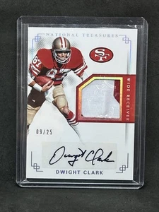 2017 National Treasures Dwight Clark Material Signatures AUTO TRUE /25 49ers B8 - Picture 1 of 2