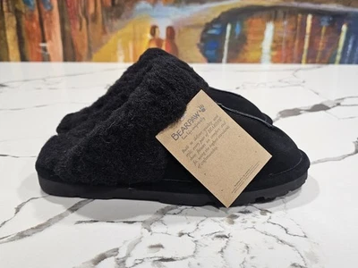 Bearpaw Loketta Black Size 8 Women's Suede Sheep Wool Slippers 2299W New NIB - Image 1 of 4