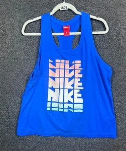 Nike Sportswear Logo Graphic Tank Top Womens Size XL Blue Sleeveless Athleisure - Picture 1 of 9