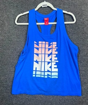 Nike Sportswear Logo Graphic Tank Top Womens Size XL Blue Sleeveless Athleisure - Image 1 of 4