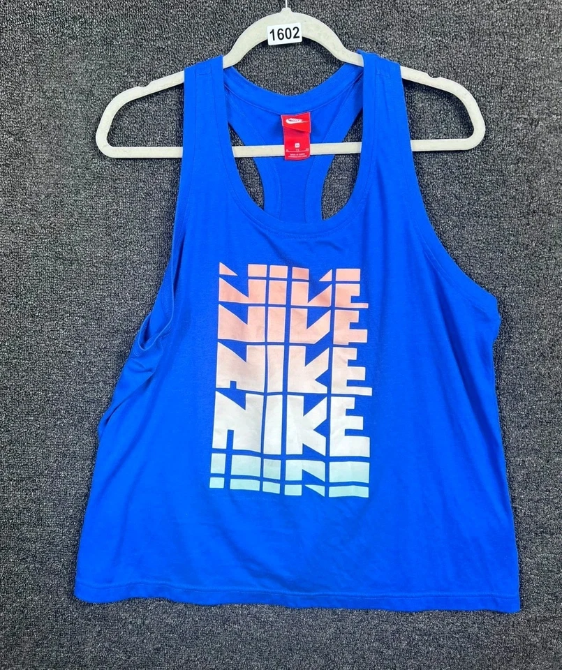Nike Sportswear Logo Graphic Tank Top Womens Size XL Blue Sleeveless Athleisure - Image 1 of 4