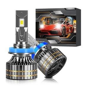 H11 LED Headlight Kit High/Low Beam Bulbs Super Bright 6000K White 60000LM, Pair - Picture 1 of 9