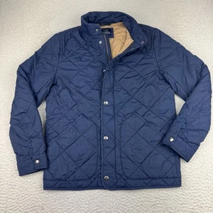 J Crew Quilted Walker Jacket Men’s Small Blue Long Sleeve Barn Chore Work Coat - Picture 1 of 9
