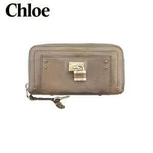 Chloe long wallet round zipper wallet women's men's paddington padlock key Auth - Picture 1 of 9