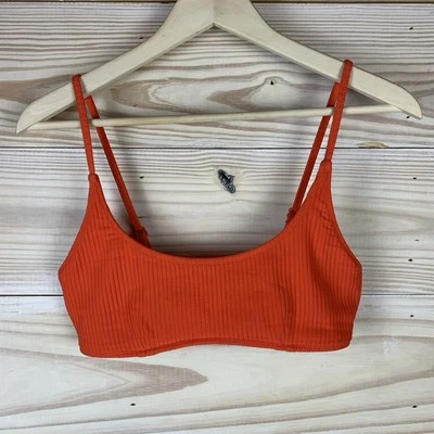 Top de bikini TRIANGL para mujer grande acanalado naranja bralette deportivo Y2K Foto 1 de 4
