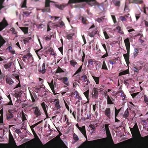 Natural Certified Ceylon Pink Sapphire 2.75 MM Princess Cut Gemstone 100 Pcs Lot - Picture 1 of 8