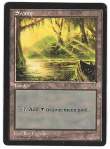MTG Mirage MIR Swamp #341 Vintage Bob Eggleton Sun Beam Artwork Unplayed NM - Picture 1 of 2
