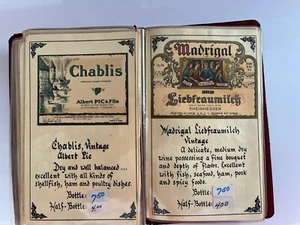 Vintage Wein Menüliste mit Etiketten - Bild 1 von 7