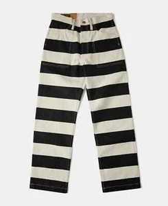 BOB DONG 16oz Motorcycle Prisoner Pants For Men Biker Striped Trousers Rider NEW - Picture 1 of 3