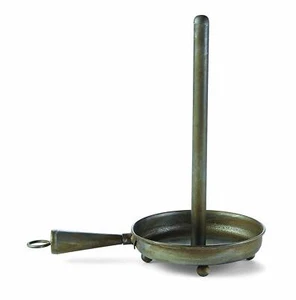 Rustic Antiqued Finish Metal Paper Towel Holder Frying Pan Skillet by Mud Pie - Picture 1 of 1