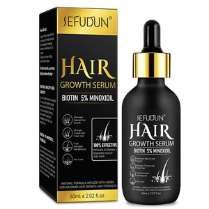 Hair Growth Serum For Men & Women 5% Minoxidil & Biotin Hair Loss/Beard Growth - Picture 1 of 22