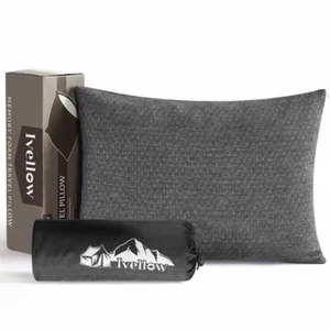 Travel Pillow Compressible Camping Pillow for Sleeping Shredded Memory Foam P... - Picture 1 of 12