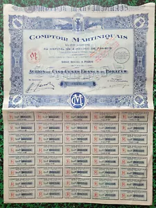 île de la Martinique - Siège à Paris - Déco Rare Comptoir Martiniquais de 1928 - Picture 1 of 1