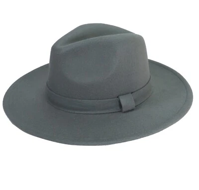 FEDORA PANAMA COWBOY INDIANA JONES UPTURN WIDE BRIM COTTON BLEND FELT HAT  - Image 1 of 4