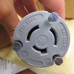 Arrow Hart 7314GC, Hart-Lock Dead Front Connector 20A 250v 10A 600v - Picture 1 of 4