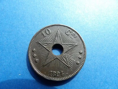 Belgian  Belgium Congo 1894 10 Centimes - Léopold II Colonial Coin (3) - Image 1 of 4