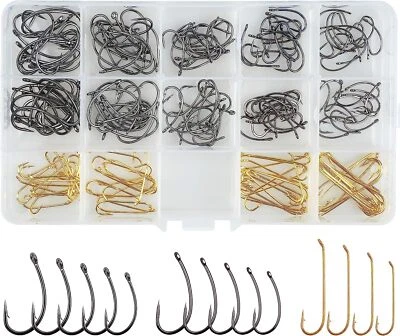 Набор рыболовных крючков нахлыстом 210 шт. сухие влажные изогнутые кедди нимфы мухи крючки для завязывания мух - Изображение 1 из 4