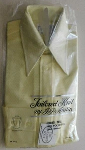 J.P. Austin Vtg Mens Hippy Mod Retro Atomic Disco Dance Button Shirt Yellow 14.5 - Picture 1 of 7