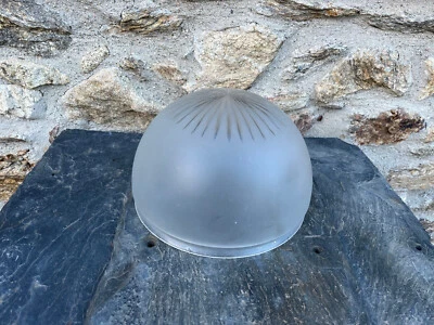 Globe Ancien en Verre Taillé pour Luminaire Lustre lampe  XIXème - Photo 1/4