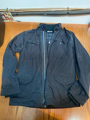 Armani Jeans Men's AIJ Dark Blue Jacket Windbreaker Size Large Italy - Image 1 of 4