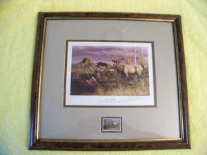 "Time to Leave" Elk Print, 1997 Friends of the NRA, Numbered and Signed - Picture 1 of 4