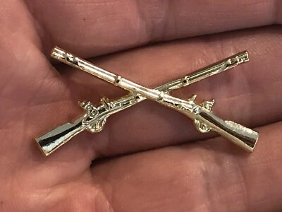 WWII WW2 Era US Army Infantry Collar Insignia Military Pin JR Gaunt London - Image 1 of 4