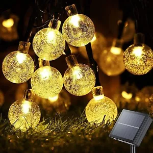 30/50/60 LED Solar Garden String Lights Party Decoration Warm Bubble Fairy Light - Picture 1 of 23