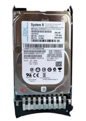 IBM 81Y9726 81Y9727 81Y3857 2.5" 500GB 7.2K 6G SFF SATA NL HDD Hard Drive - Image 1 of 4