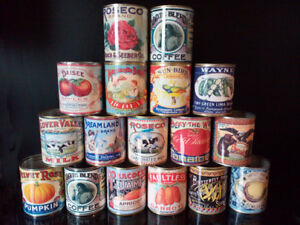 Retro Vintage replica 2 sizes food tin can cutlery holder wedding, props storage