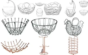 New chrome Metal Fruit Basket Holder Kitchen Dinning Table Decoration Fruit Bowl - Picture 1 of 30