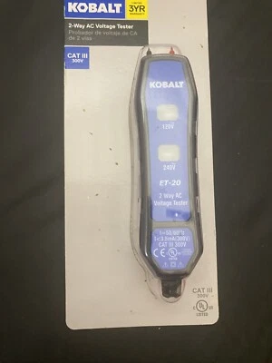 Kobalt 2 Way AC Voltage Tester Cat III 300V 120/240 2545080 ET-20 - Image 1 of 4