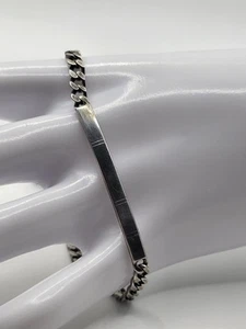AGAR Mens 925 Sterling Curb Link ID Bracelet Vintage Lobster Claw Clasp 8.5" - Picture 1 of 12