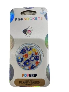 PopSockets PopGrip Swap Top Phone Grip Stand- Pansy Raid Blue Floral Flowers - Picture 1 of 2